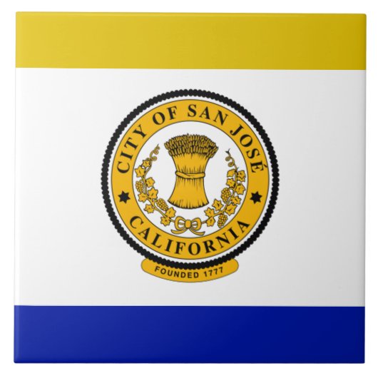 Stadtflagge San José Fliese (Vorderseite)