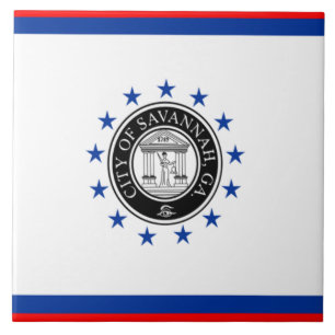 Stadtflagge Savannah Fliese