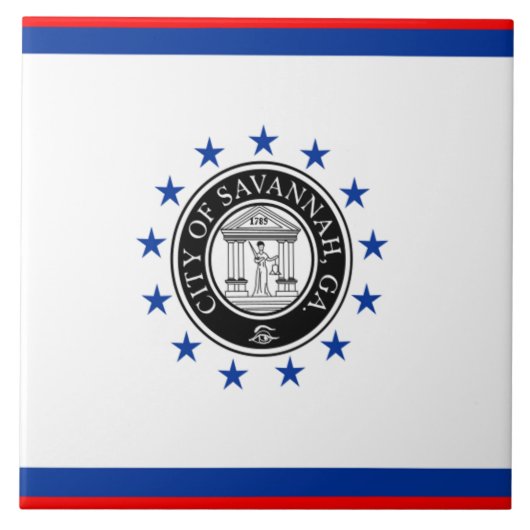 Stadtflagge Savannah Fliese (Vorderseite)