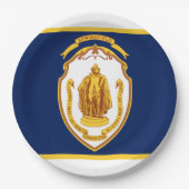 Stadtflagge Springfield (Massachusetts) Pappteller (Vorderseite)