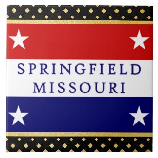 Stadtflagge Springfield (Missouri) Fliese (Vorderseite)