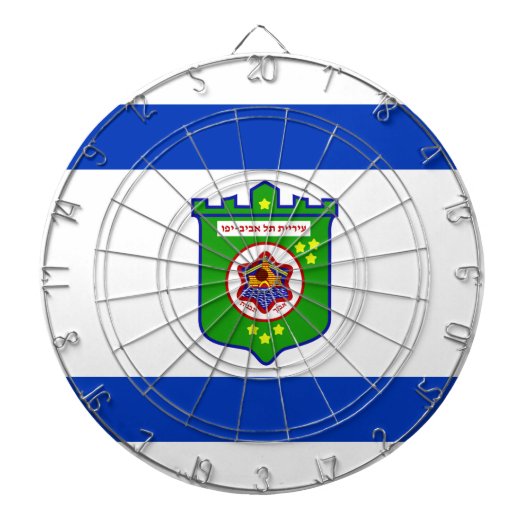 Stadtflagge Tel Aviv (Israel) Dartscheibe (vorne)