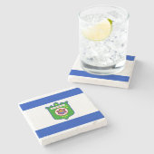 Stadtflagge Tel Aviv (Israel) Steinuntersetzer (Seitenansicht)