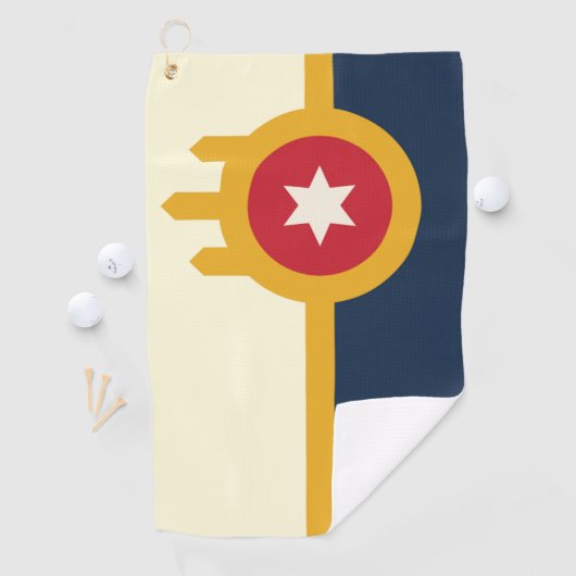 Stadtflagge Tulsa (Oklahoma) Golfhandtuch (Insitu)