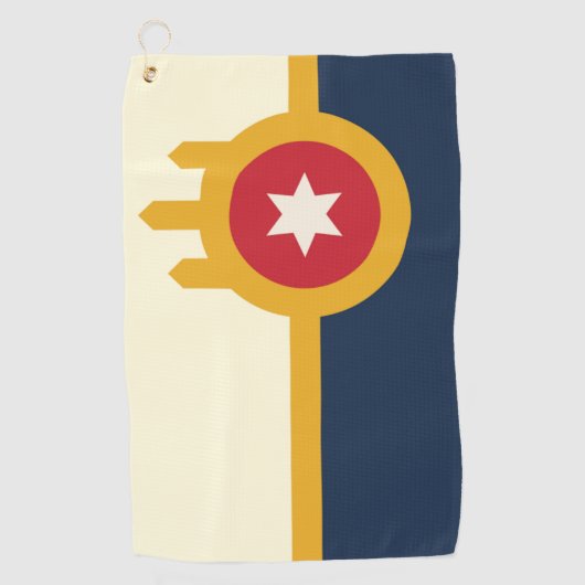 Stadtflagge Tulsa (Oklahoma) Golfhandtuch (Vorderseite)