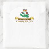Stadtflagge von Annapolis Ovaler Aufkleber (Tasche)