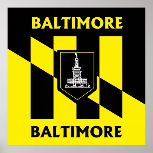 Stadtflagge von Baltimore Poster (Vorne)