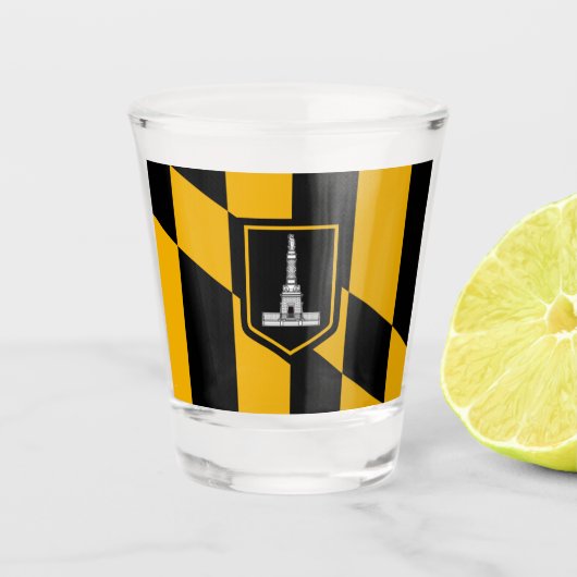Stadtflagge von Baltimore Schnapsglas (Vorderseite)