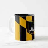 Stadtflagge von Baltimore Zweifarbige Tasse (Vorderseite Links)
