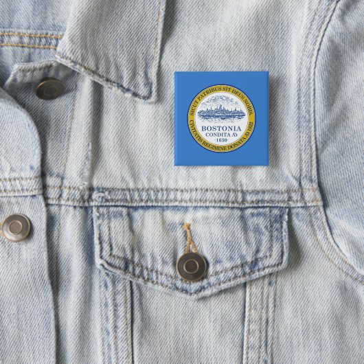 Stadtflagge von Boston (Massachusetts) Button (Beispiel)