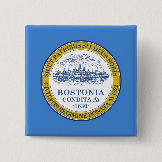Stadtflagge von Boston (Massachusetts) Button (Vorderseite)