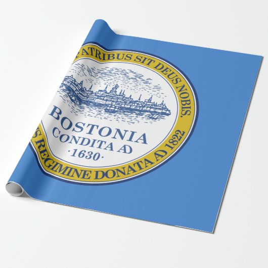 Stadtflagge von Boston (Massachusetts) Geschenkpapier (Ungerollt)