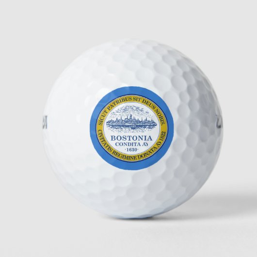 Stadtflagge von Boston (Massachusetts) Golfball (Vorderseite)