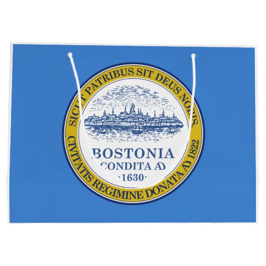 Stadtflagge von Boston (Massachusetts) Große Geschenktüte (Rückseite)