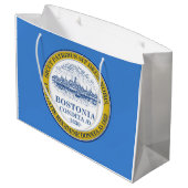 Stadtflagge von Boston (Massachusetts) Große Geschenktüte (Rückseite Schrägansicht)