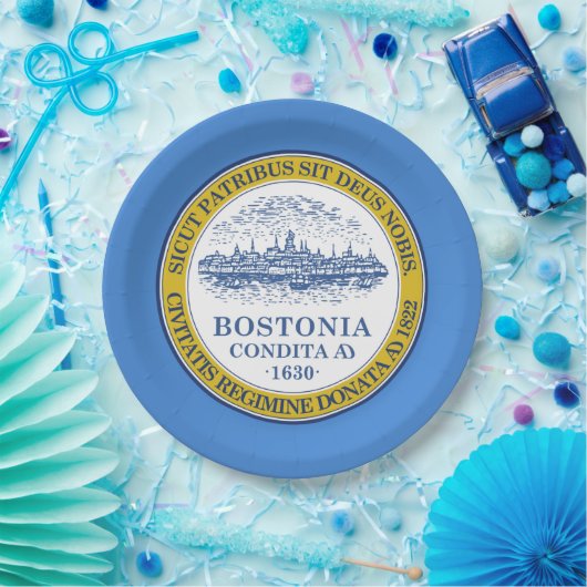 Stadtflagge von Boston (Massachusetts) Pappteller (Party)