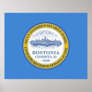 Stadtflagge von Boston (Massachusetts) Poster