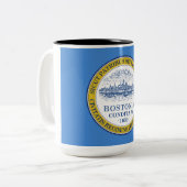 Stadtflagge von Boston (Massachusetts) Zweifarbige Tasse (Vorderseite Links)
