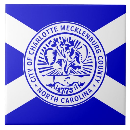 Stadtflagge von Charlotte (North Carolina) Fliese (Vorderseite)