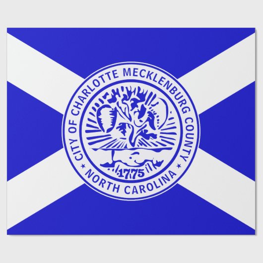 Stadtflagge von Charlotte (North Carolina) Geschenkpapier (Flach)