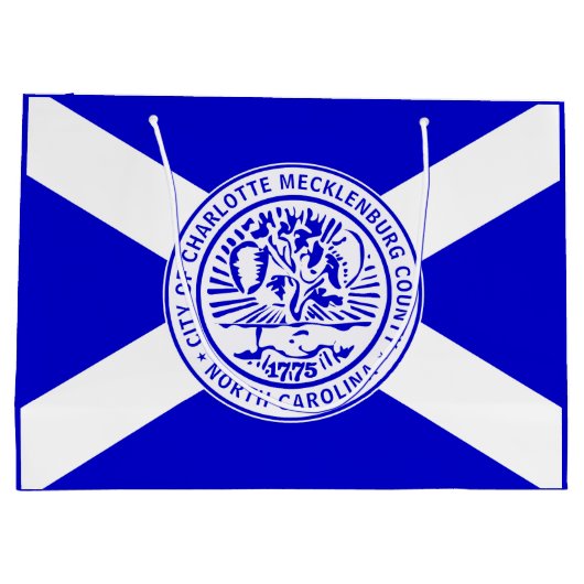 Stadtflagge von Charlotte (North Carolina) Große Geschenktüte (Rückseite)