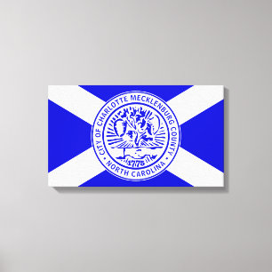 Stadtflagge von Charlotte (North Carolina) Leinwanddruck