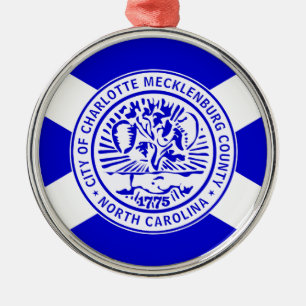 Stadtflagge von Charlotte (North Carolina) Ornament Aus Metall