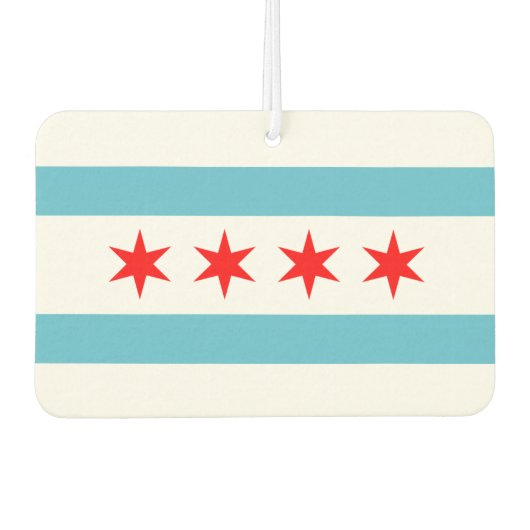 Stadtflagge von Chicago Autolufterfrischer (Vorderseite)