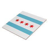 Stadtflagge von Chicago Fliese (Seite)