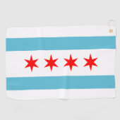 Stadtflagge von Chicago Golfhandtuch (Horizontal)