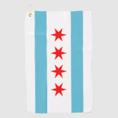 Stadtflagge von Chicago Golfhandtuch (Vorderseite)