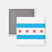 Stadtflagge von Chicago Magnet (Vorderseite/Rückseite)