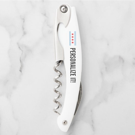 Stadtflagge von Chicago personalisiert klappbar Kellnermesser (Vorderseite)