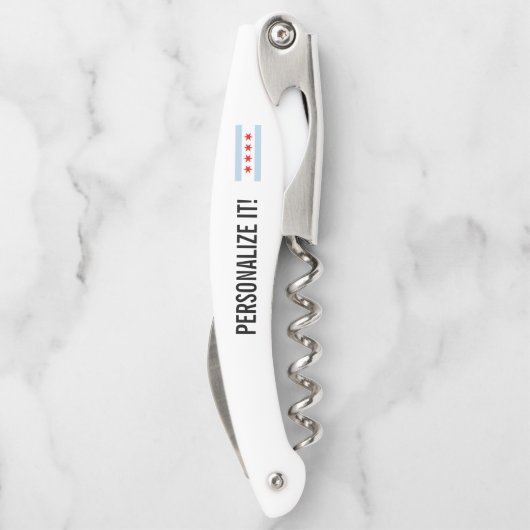 Stadtflagge von Chicago personalisiert klappbar Kellnermesser (Rückseite)