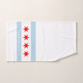 Stadtflagge von Chicago personalisiertes Handtuchg Badhandtuch Set (Handtuch)