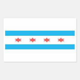 Stadtflagge von Chicago Rechteckiger Aufkleber