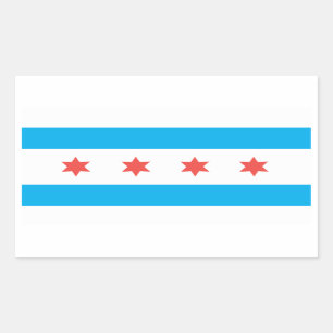 Stadtflagge von Chicago Rechteckiger Aufkleber
