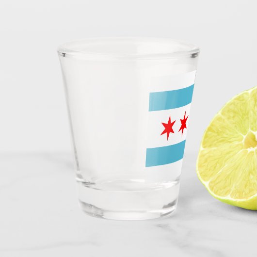 Stadtflagge von Chicago Schnapsglas (Links)