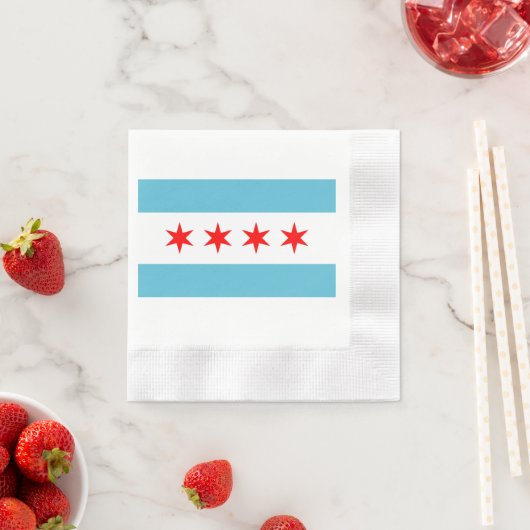 Stadtflagge von Chicago Serviette (Beispiel)