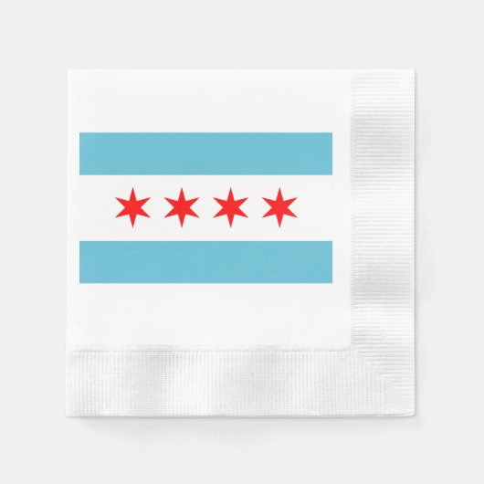 Stadtflagge von Chicago Serviette (Vorderseite)