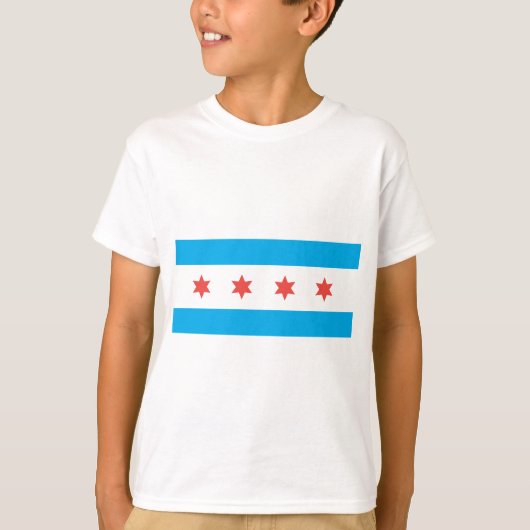 Stadtflagge von Chicago T-Shirt (Vorderseite)