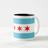Stadtflagge von Chicago Zweifarbige Tasse (VorderseiteRechts)