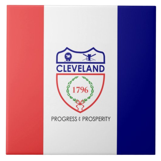 Stadtflagge von Cleveland Fliese (Vorderseite)
