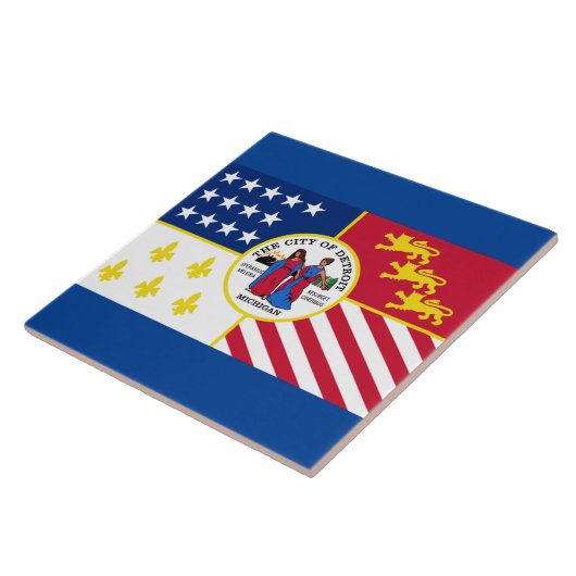 Stadtflagge von Detroit Fliese (Seite)