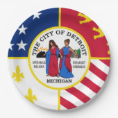 Stadtflagge von Detroit Pappteller (Vorderseite)
