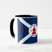 Stadtflagge von Fort Wayne Tasse (Vorderseite Links)