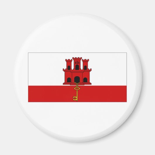Stadtflagge von Gibraltar Magnet (Vorne)