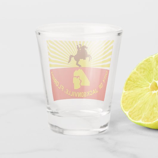 Stadtflagge von Jacksonville Schnapsglas (Rückseite)