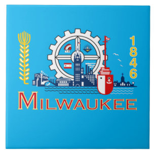 Stadtflagge von Milwaukee Fliese