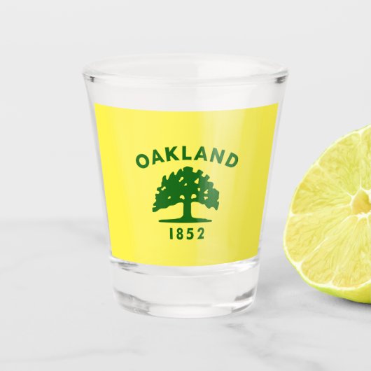 Stadtflagge von Oakland Schnapsglas (Vorderseite)